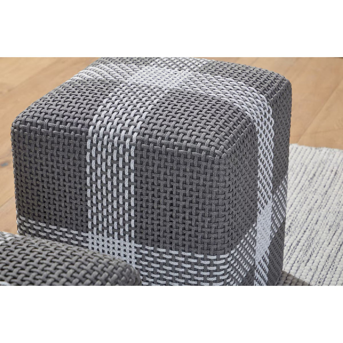 Modern European furniture - Woven Flat Rope Indoor/Outdoor Ottoman - www.oroa.com