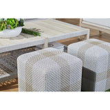 Modern European furniture - Woven Flat Rope Indoor/Outdoor Ottoman - www.oroa.com