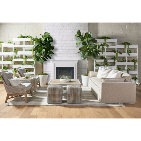 Modern European furniture - Woven Flat Rope Indoor/Outdoor Ottoman - www.oroa.com