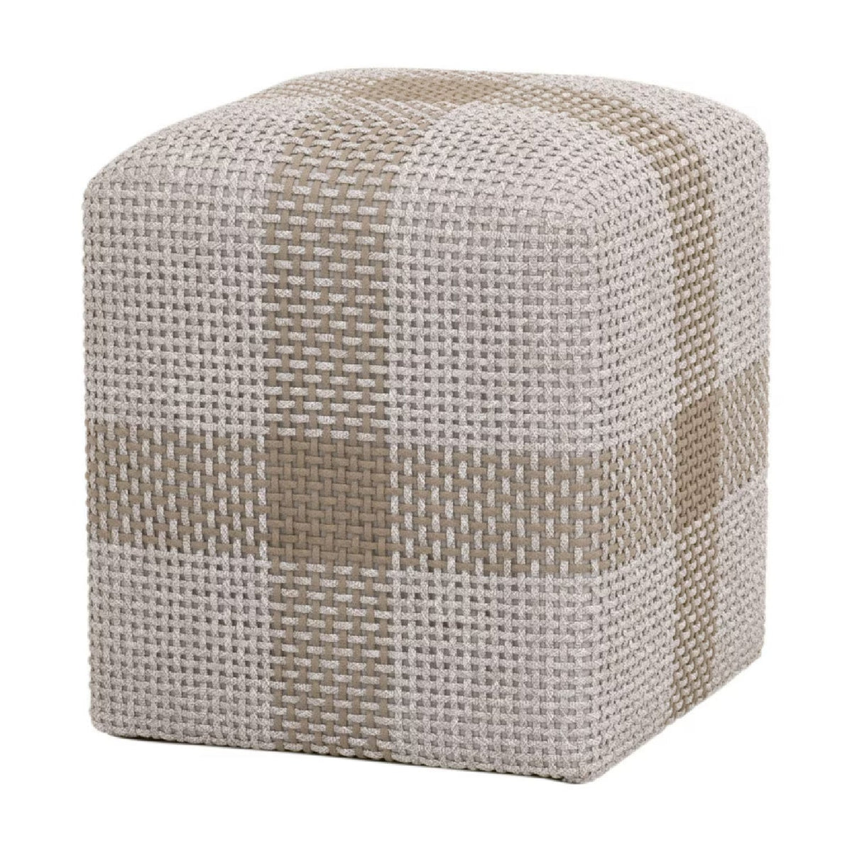 Modern European furniture - Woven Flat Rope Indoor/Outdoor Ottoman - www.oroa.com