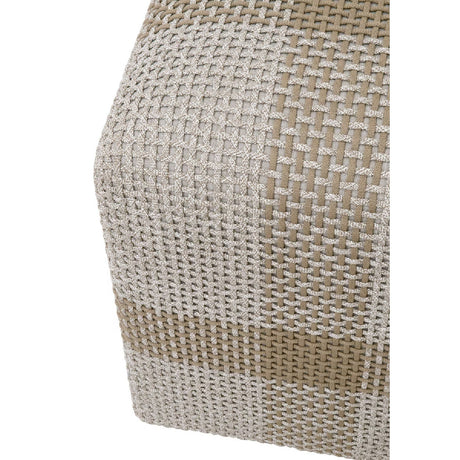 Modern European furniture - Woven Flat Rope Indoor/Outdoor Ottoman - www.oroa.com