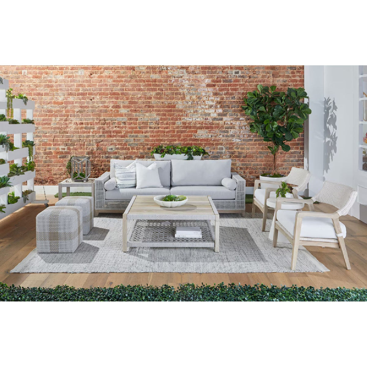 Modern European furniture - Woven Flat Rope Indoor/Outdoor Ottoman - www.oroa.com