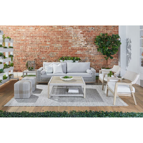 Modern European furniture - Woven Flat Rope Indoor/Outdoor Ottoman - www.oroa.com