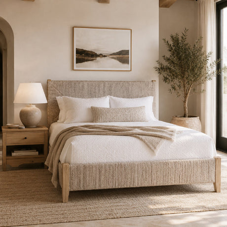 Whitewashed Abaca Rope Bed | Living Essentials Malay