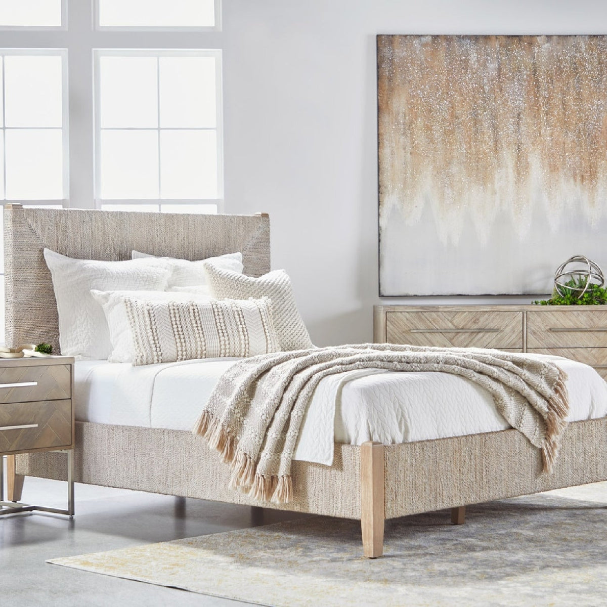 Modern European furniture - Abaca Rope California King Bed - www.oroa.com