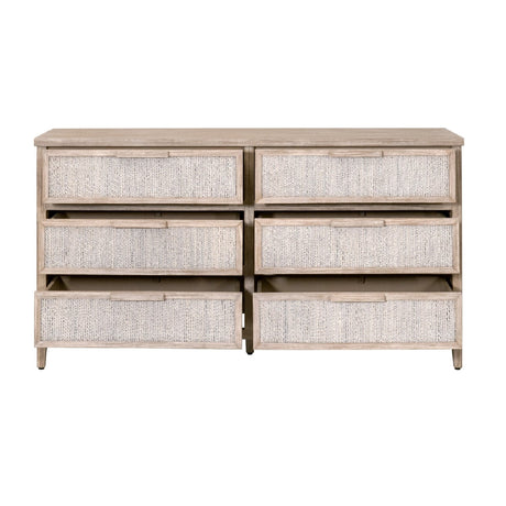 Modern European furniture - Gray Mahogany 6-Drawer Double Dresser - www.oroa.com