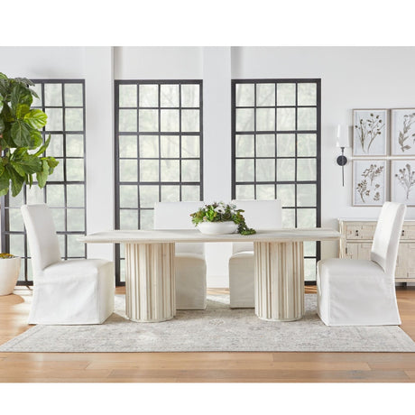 Modern European furniture - White Dining Chair Slipcovers (2) - www.oroa.com