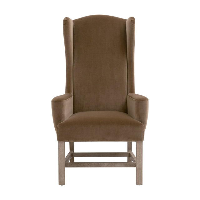 Modern European furniture - Brown Velvet High-Back Accent Chair - www.oroa.com