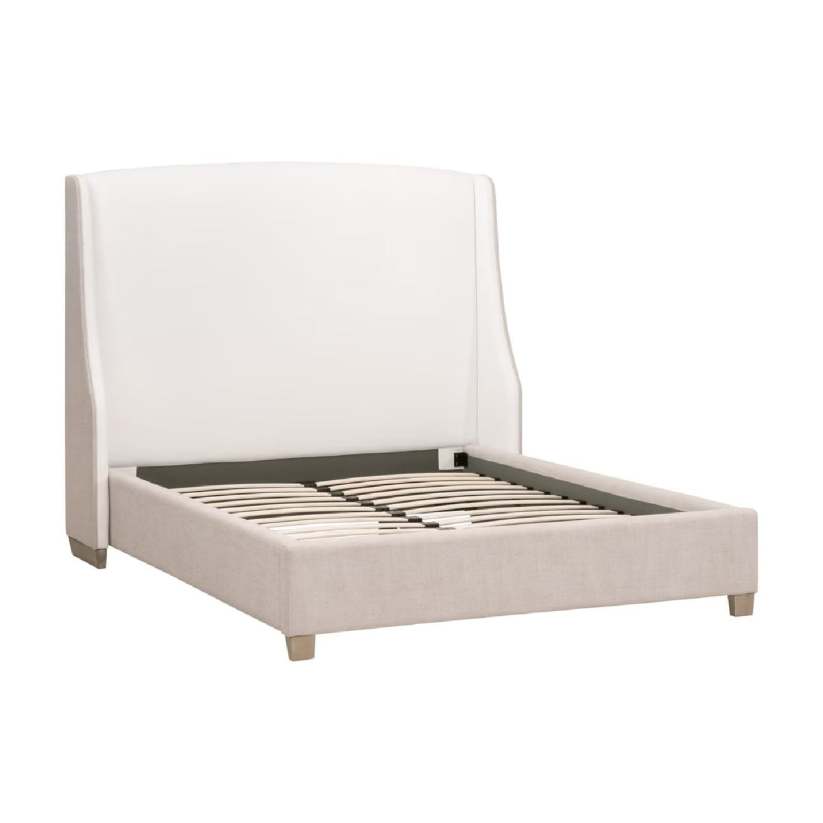 Beige Fabric Bed | Living Essentials Sloan
