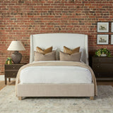 Beige Fabric Bed | Living Essentials Sloan
