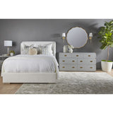 Modern European furniture - White Upholstered Queen Bed - www.oroa.com
