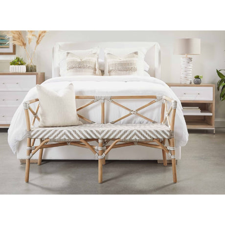Modern European furniture - White Upholstered Queen Bed - www.oroa.com
