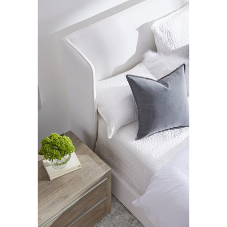 Modern European furniture - White Upholstered Queen Bed - www.oroa.com