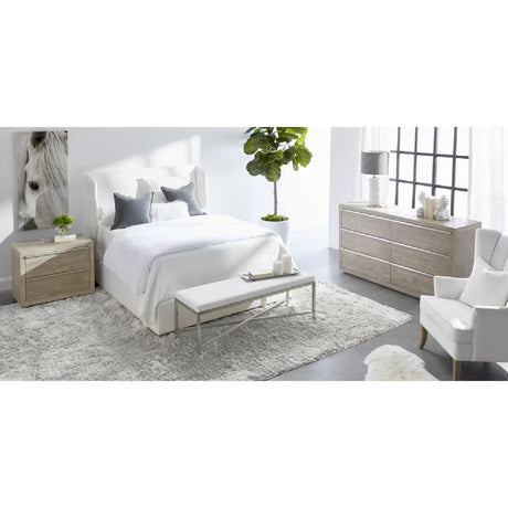 Modern European furniture - White Upholstered Queen Bed - www.oroa.com
