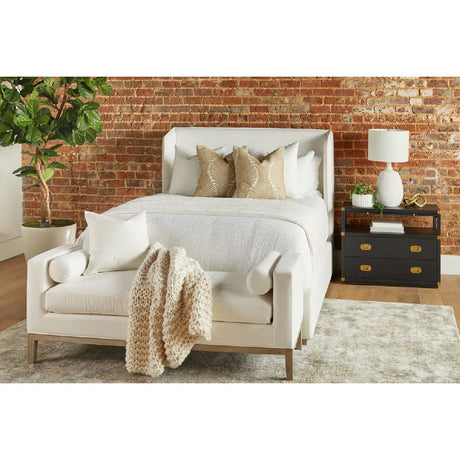 Modern European furniture - White Upholstered California King Bed - www.oroa.com