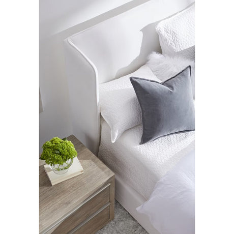 Modern European furniture - White Upholstered California King Bed - www.oroa.com