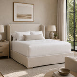 Modern European furniture - Winged Headboard Kind Bed - www.oroa.com