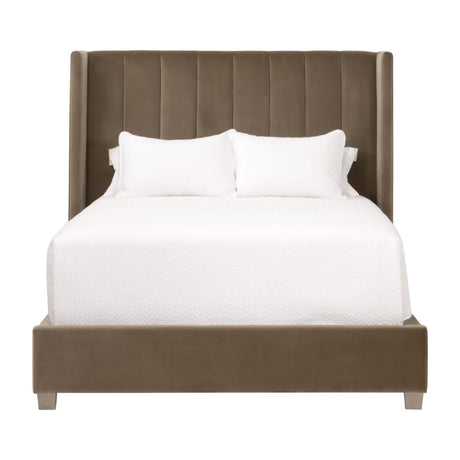 Modern European furniture - Velvet Channeled Queen Bed - www.oroa.com