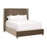 Modern European furniture - Velvet Channeled Queen Bed - www.oroa.com