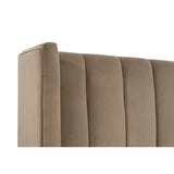 Modern European furniture - Velvet Channeled Queen Bed - www.oroa.com