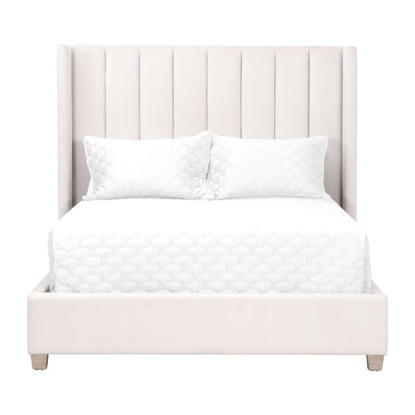 Modern European furniture - Velvet Channeled Queen Bed - www.oroa.com