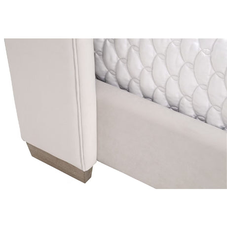 Modern European furniture - Velvet Channeled Queen Bed - www.oroa.com