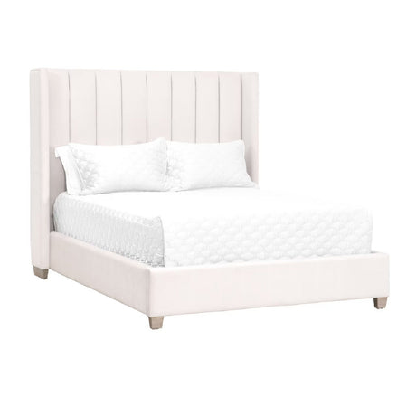 Modern European furniture - Velvet Channeled Queen Bed - www.oroa.com