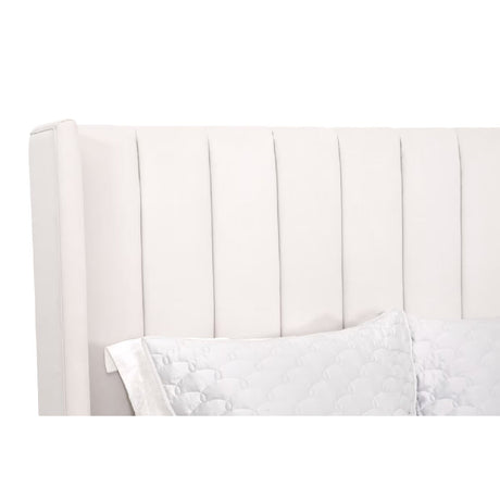 Modern European furniture - Velvet Channeled Queen Bed - www.oroa.com
