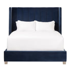 Modern European furniture - Velvet Channeled Queen Bed - www.oroa.com
