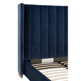 Modern European furniture - Velvet Channeled Queen Bed - www.oroa.com