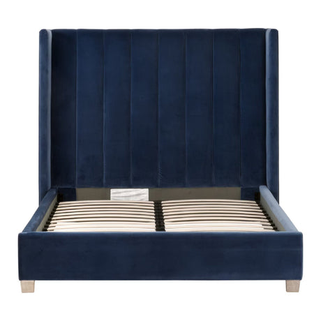 Modern European furniture - Velvet Channeled Queen Bed - www.oroa.com