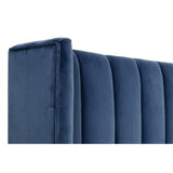 Modern European furniture - Velvet Channeled Queen Bed - www.oroa.com