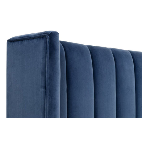 Modern European furniture - Velvet Channeled Queen Bed - www.oroa.com