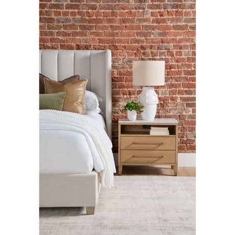 Cream Velvet California King Bed | Living Essentials Chandler