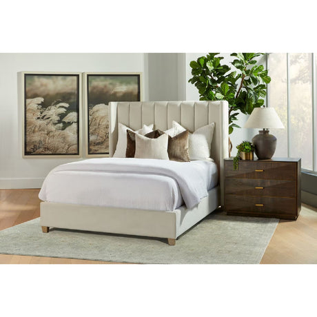 Modern European furniture - Cream Velvet California King Bed - www.oroa.com