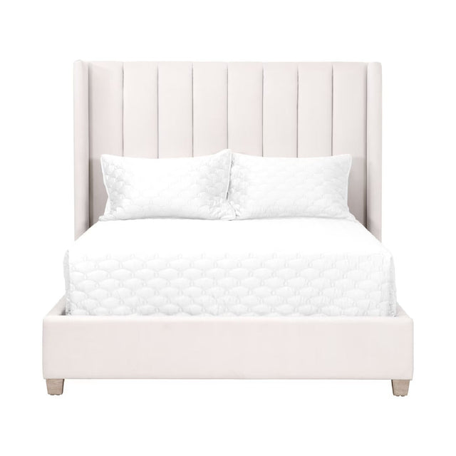 Modern European furniture - Cream Velvet California King Bed - www.oroa.com