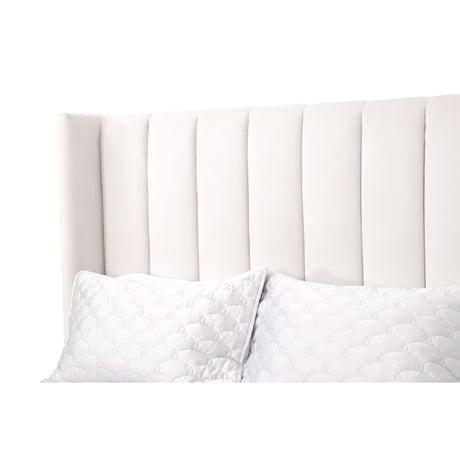 Modern European furniture - Cream Velvet California King Bed - www.oroa.com