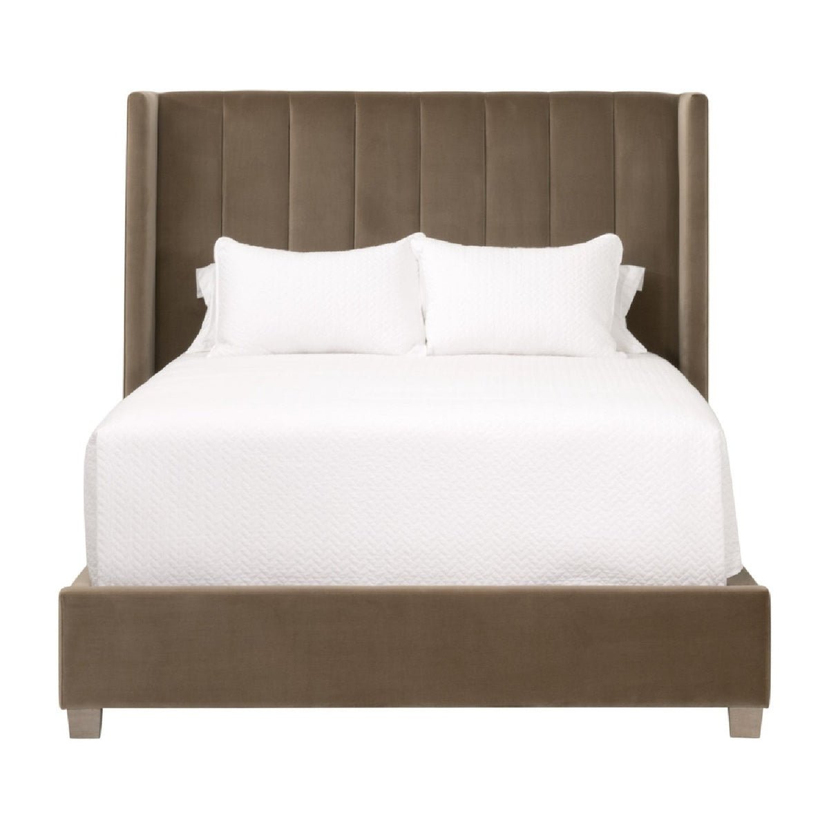 Channeled Velvet King Bed | Living Essentials Chandler