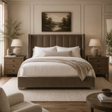 Channeled Velvet King Bed | Living Essentials Chandler