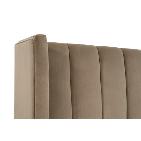 Channeled Velvet King Bed | Living Essentials Chandler