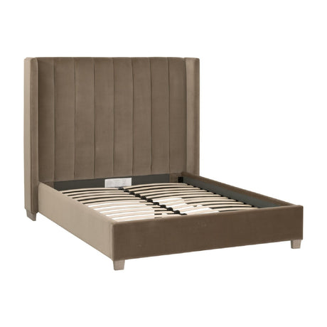 Channeled Velvet King Bed | Living Essentials Chandler