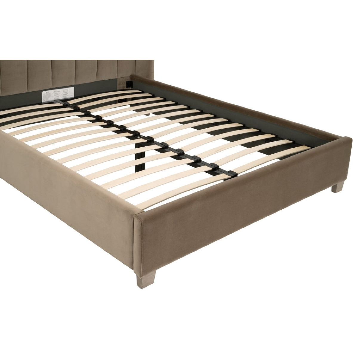 Channeled Velvet King Bed | Living Essentials Chandler