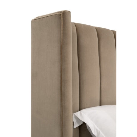 Channeled Velvet King Bed | Living Essentials Chandler