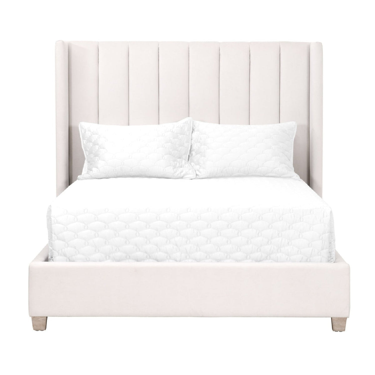 Channeled Velvet King Bed | Living Essentials Chandler