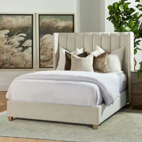 Channeled Velvet King Bed | Living Essentials Chandler