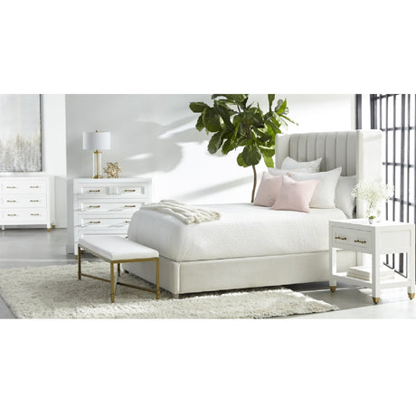 Channeled Velvet King Bed | Living Essentials Chandler