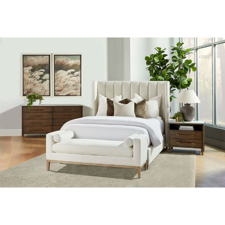 Channeled Velvet King Bed | Living Essentials Chandler
