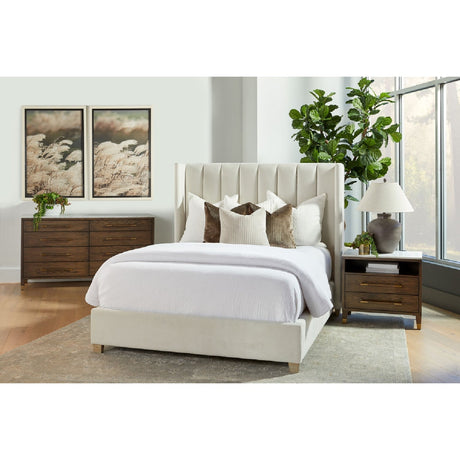 Channeled Velvet King Bed | Living Essentials Chandler