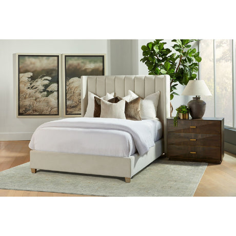 Channeled Velvet King Bed | Living Essentials Chandler