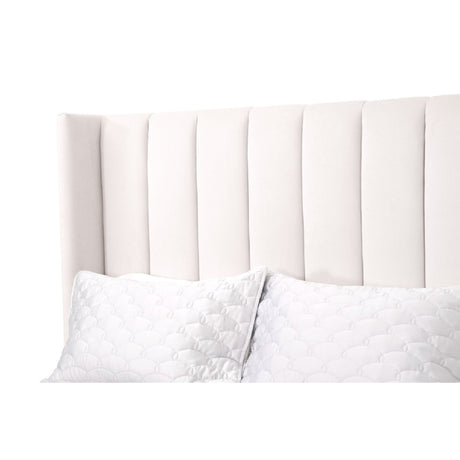Channeled Velvet King Bed | Living Essentials Chandler